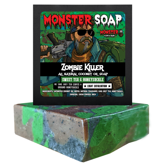 Zombie Killer Monster Soap - Sweet Tea Honeysuckle - Tea Leaves 