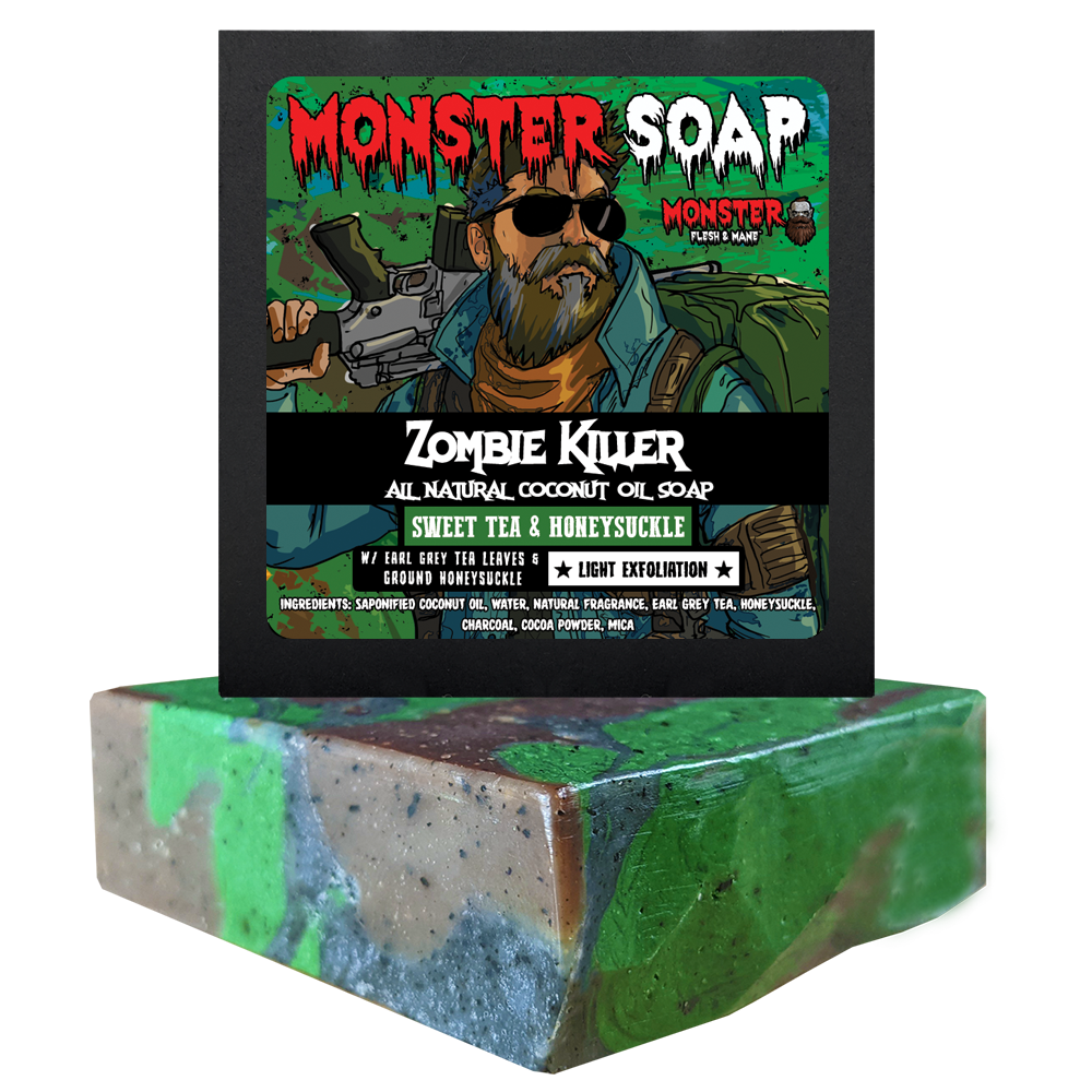 Zombie Killer Monster Soap - Sweet Tea Honeysuckle - Tea Leaves 